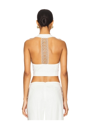 My Beachy Side Coconut V Neck Vest in White. Size M. Also in S, L.