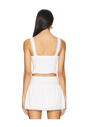 MORE TO COME Elaine Corset Top in White. Size M. Also in XXS, L.
