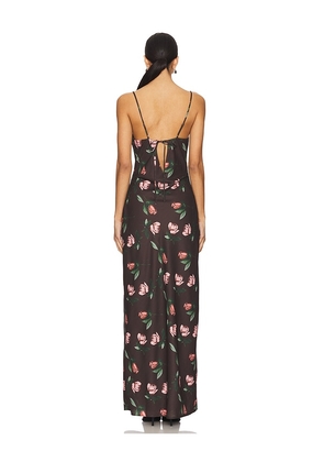 MORE TO COME Desiree Maxi Dress in Brown. Size XS. Also in XXS.