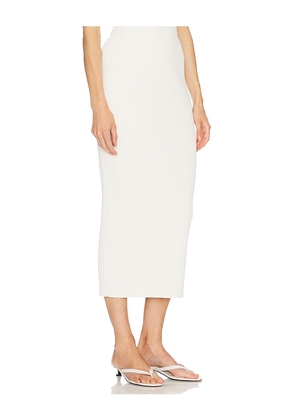 L'Academie Ramina Midi Knit Skirt in Ivory. Size M. Also in XS, S, L.