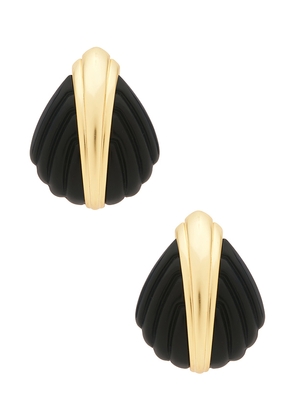 Ronny Kobo Aster Earring in Black,Metallic Gold.