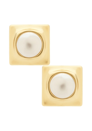 Ronny Kobo Joan Earring in Ivory,Metallic Gold.