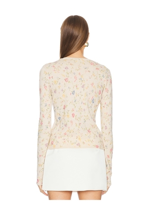 L'Academie Lyndsey Knit Cardigan in Cream,Blush. Size M. Also in S.