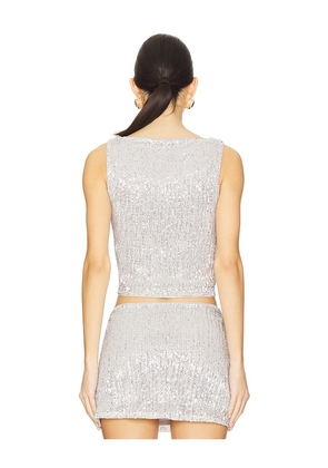 Lovers and Friends Selma Top in Metallic Silver, grey. Size M. Also in XS, L.