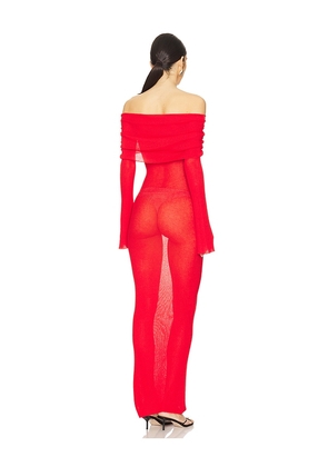 Lovers and Friends Peregrine Off The Shoulder Maxi Dress in Red. Size S. Also in M.