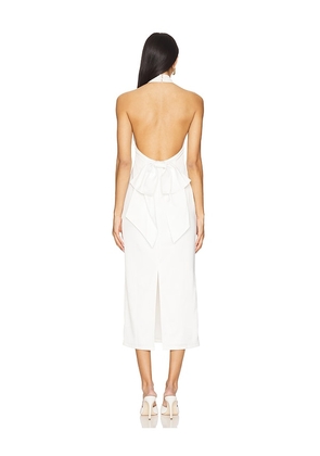 MORE TO COME Josie Midi Dress in White. Size M. Also in XS, S.