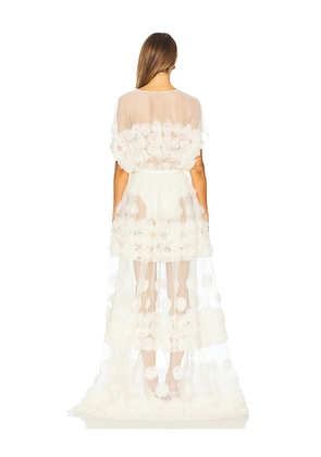 Norma Kamali Super OS Sleeveless BF Flared Gown in Cream. Size M. Also in L, S.