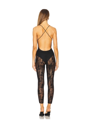 Norma Kamali Low Back Fara Slip Catsuit in Black. Size M. Also in XS, L.