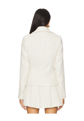 MORE TO COME Ashtyn Tweed Blazer in Cream. Size M. Also in L, XL.