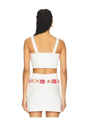 My Beachy Side x REVOLVE Square Neck Crop Top in White. Size S. Also in M, L.