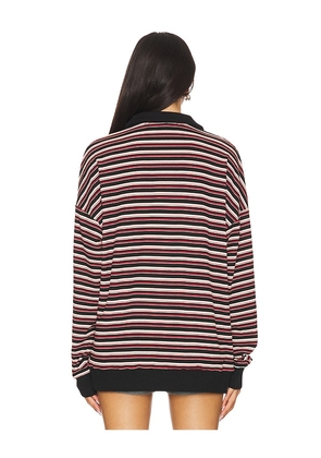 LIONESS Rugby Jersey in Black,Red. Size M. Also in XXS, XS, S, L.