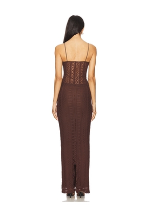 MORE TO COME Lali Maxi Skirt Set in Brown. Size L. Also in M, S, XL, XS, XXS.