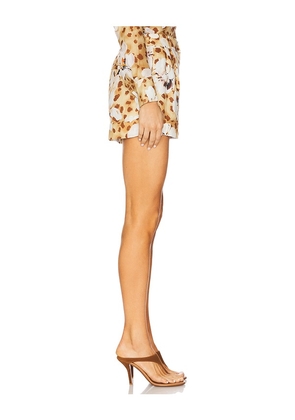 Karina Grimaldi Mona Print Shorts in Tan,Brown. Size S. Also in M.