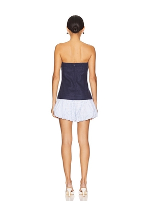 Line & Dot Eline Bubble Romper in Navy. Size M. Also in L, XL.