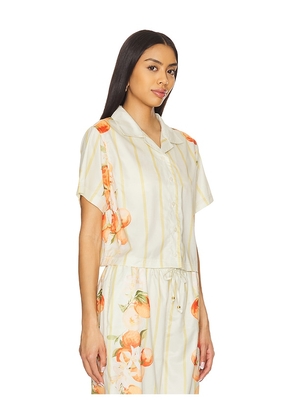 La Porte Ruby Short Sleeve Boxy Shirt in Yellow. Size M. Also in XS, S.