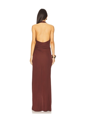 Michael Costello x REVOLVE Aura Gown in Chocolate. Size M. Also in S, L, XL.
