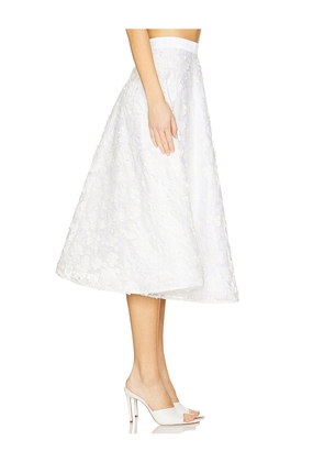 Mariandree Gaitan Zoe Midi Skirt in White. Size XL. Also in L.