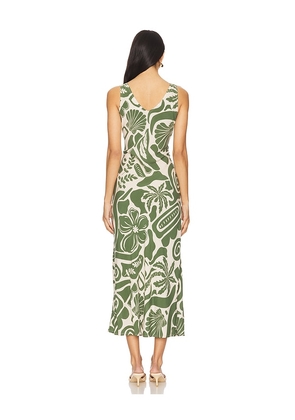 MINKPINK Amos Keyhole Midi Dress in Green. Size L. Also in XS.