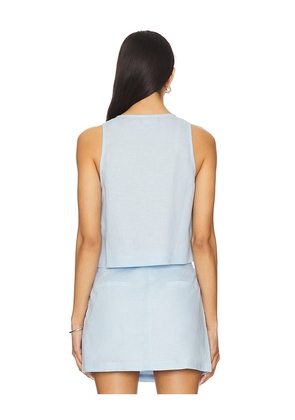 MINKPINK Pandora Tie Crop Top in Baby Blue. Size M. Also in XS, XL.