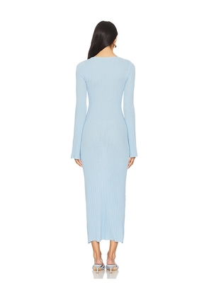 MINKPINK Odessa Knit Midi Dress in Baby Blue. Size M. Also in XS, S, L, XL.