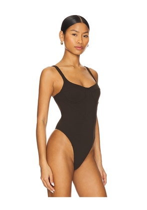 LIONESS Je'taime Bodysuit in Chocolate. Size M. Also in XXS, XS, XL, XXL.