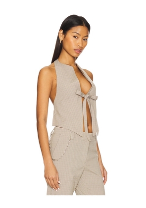 LIONESS Butterfly Tie Top in Beige. Size M. Also in L.