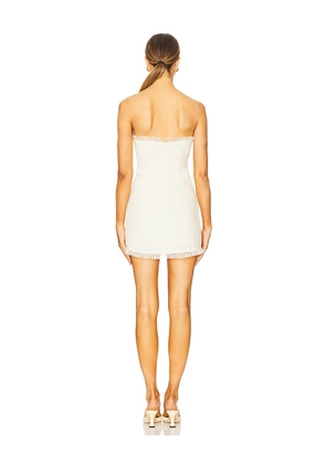 MORE TO COME Houda Strapless Mini Dress in Cream. Size M. Also in L, XL.