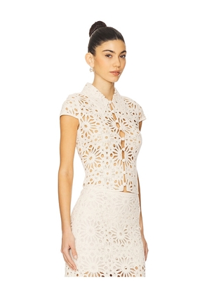 L'Academie Shay Top in Cream. Size M. Also in S, L, XL.