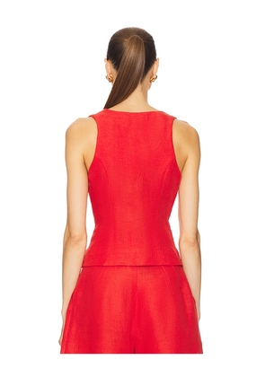 MATTHEW BRUCH Scoop Neck Vest in Red. Size 2. Also in 4, 6.