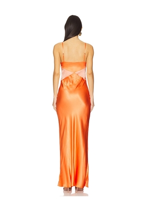 MINKPINK Orla Colour Block Midi Dress in Orange. Size M. Also in S, L.