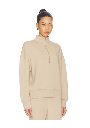 Varley Mavis Mock Neck Sweatshirt in Tan. Size L. Also in XS, S, M, XL.