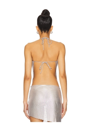OW Collection Gemma Top in Metallic Silver. Size M. Also in S, L.