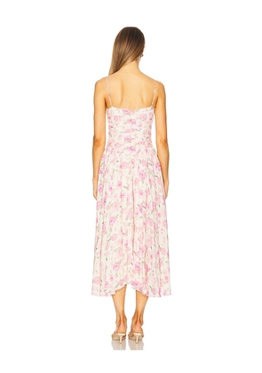 MAJORELLE Priscilla Midi Dress in Ivory,Blush. Size S. Also in XS, L.