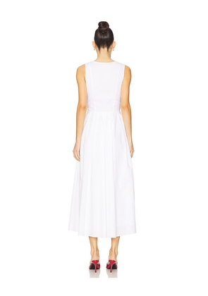 MORE TO COME Rae Midi Dress in White. Size M. Also in S.