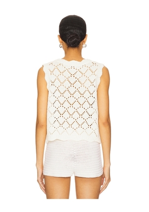 Line & Dot Aleza Tied Sweater Vest in Ivory. Size XL. Also in L.