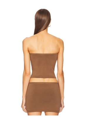 LOBA Clemente Tube Top in Brown. Size L. Also in M, XL.