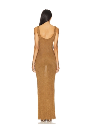 Lovers and Friends Benilda Metallic Maxi Dress in Metallic Bronze, brown. Size L. Also in XS, S, M.