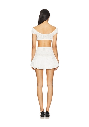 Leslie Amon Puff Set in White. Size M. Also in L.