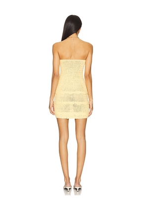 MORE TO COME Phebe Strapless Mini Dress in Yellow. Size M. Also in XS, S, L.