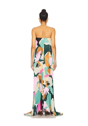 L'IDEE Black Tie Gown in Green,Pink. Size 6/XS. Also in 10/M, 8/S.