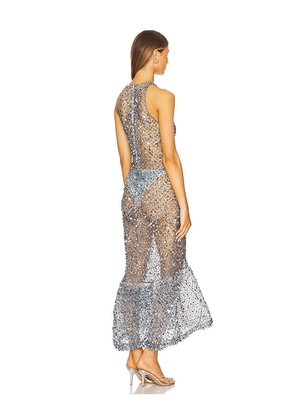 Lapointe Sequin High Low Midi Dress in Baby Blue. Size 4. Also in 6.