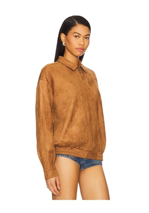 MORE TO COME Bella Faux Suede Fringe Jacket in Brown. Size M. Also in XXS, XS, S, L, XL.