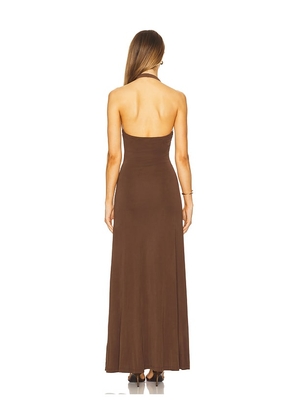 MISHA Jennifer Maxi Dress in Brown. Size M. Also in XS, S, L.