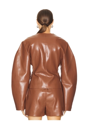 Nanushka Kiyo Blazer in Brown. Size XS. Also in S.