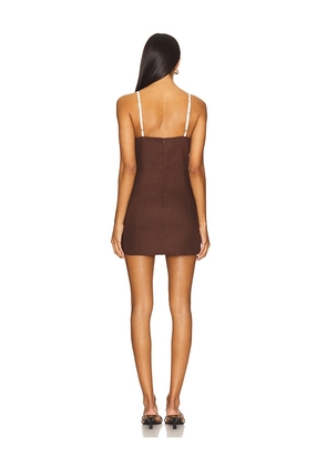 Milkwhite Mini Dress With Bra Top in Brown. Size M. Also in S.