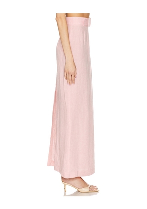 MATTHEW BRUCH Belted Maxi Pencil Skirt in Blush. Size 4. Also in 8.