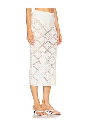 L'Academie Baileigh Midi Skirt in Ivory. Size M. Also in L, S, XL, XS.