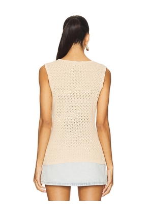 Lovers and Friends Lizzy Tie Front Vest in Beige. Size M. Also in XS, S.