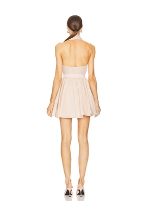 Norma Kamali Halter Flared Mini Dress in Blush. Size M. Also in S, L, XL.