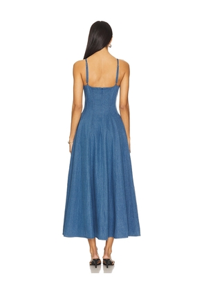 Lovers and Friends Simone Midi Dress in Denim Blue in Blue. Size XS. Also in XXS, S.